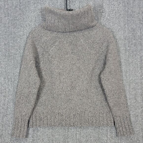 Ann Taylor Sweater Womens Small Brown Lambswool Blend Wide Collar Cowlneck - Picture 8 of 11